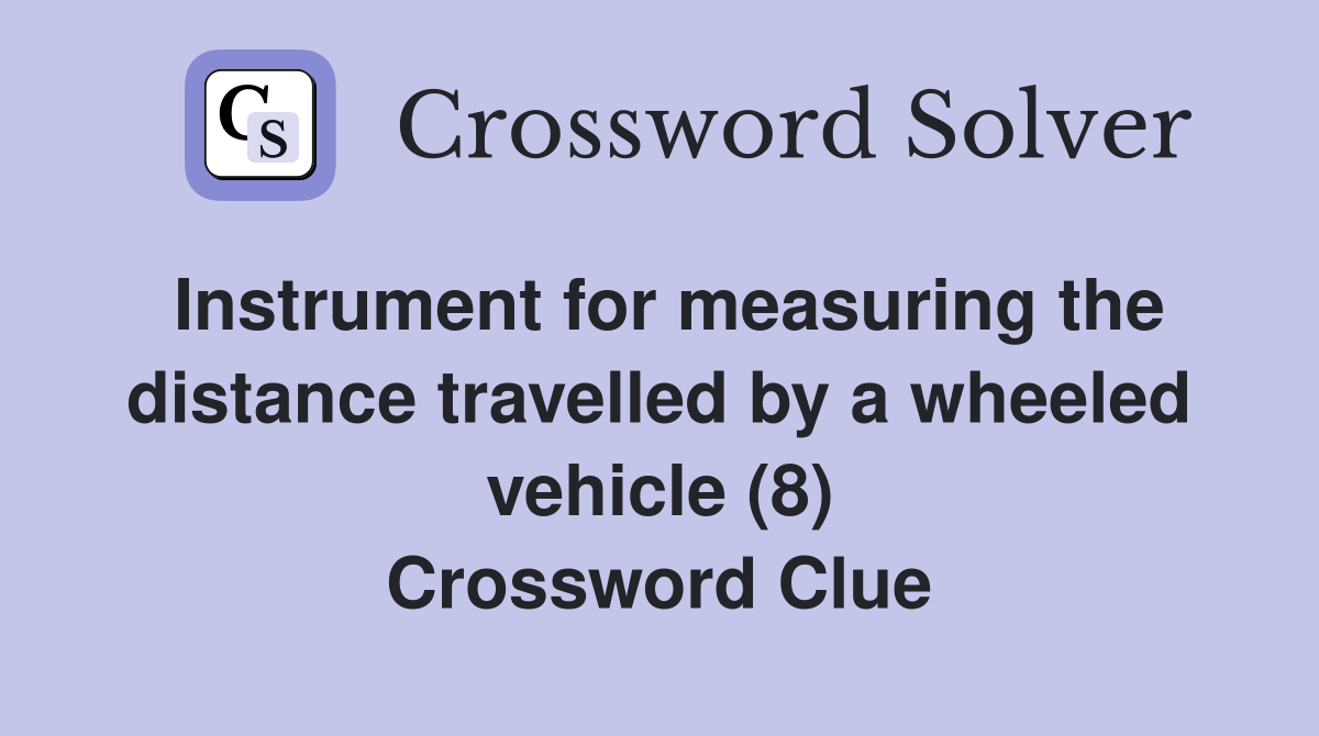 Instrument for measuring the distance travelled by a wheeled vehicle (8